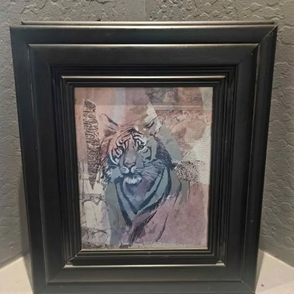 Ann Dilliard Set of 3 Framed African Tiger Lion Zebra  Lithographs Afrique